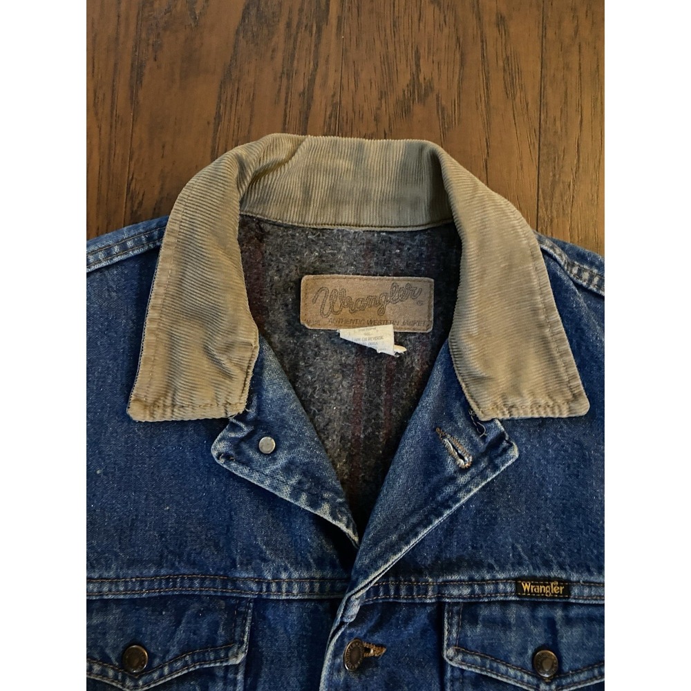 Wrangler Mens Vintage Blanket Lined Denim Western Jacket 74270PW Blue 46L USA